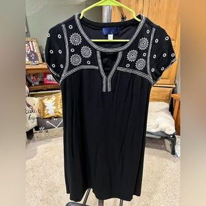 Blue Pair Black dress with cute embroidery